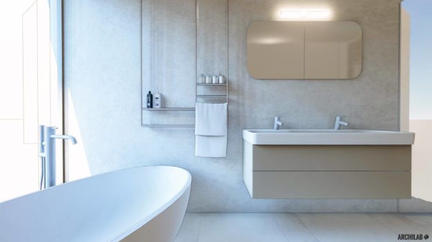návrh luxusnej kúpeľne v rodinnom dome v Bratislave